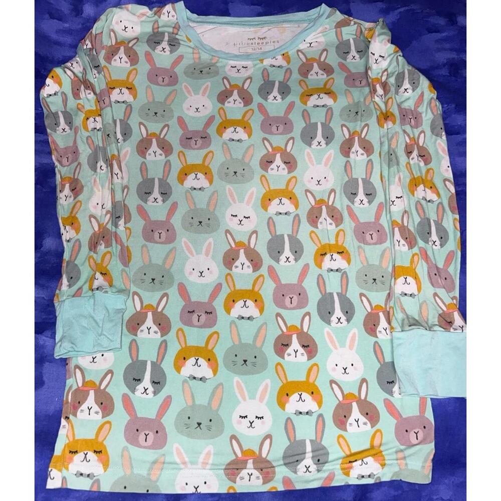 Little Sleepies Rad Rabbits 12/14‎ Pajama Shirt VGUC